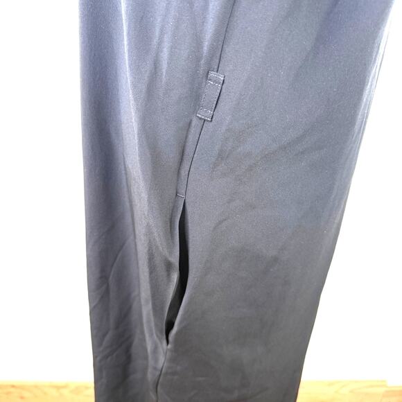 Burberry Uniform Black 100% Silk Button Up Long Sleeve Shirt Dress NWT Size 18 - Picture 4 of 9